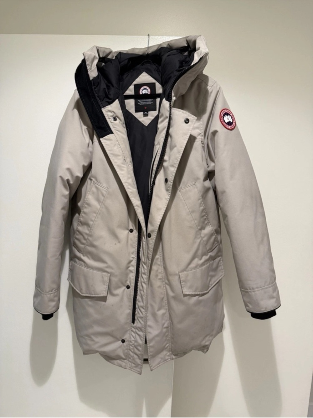 Canada Goose-style Men’s Parka Jacket in Light Gray